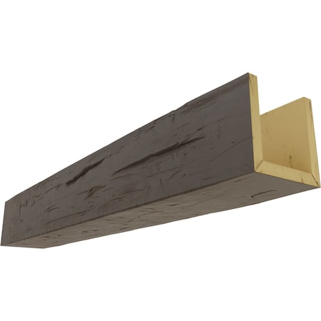 3-Sided (U-beam) Hand Hewn Endurathane Faux Wood Ceiling Beam, NaturaL Honey Dew, 10W X 4H X 8'L